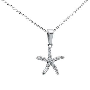 .11ct 14kt white gold diamond sea star pendant